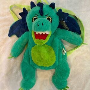 Backpack Dragon Dinosaur Plush Soft Textured Green